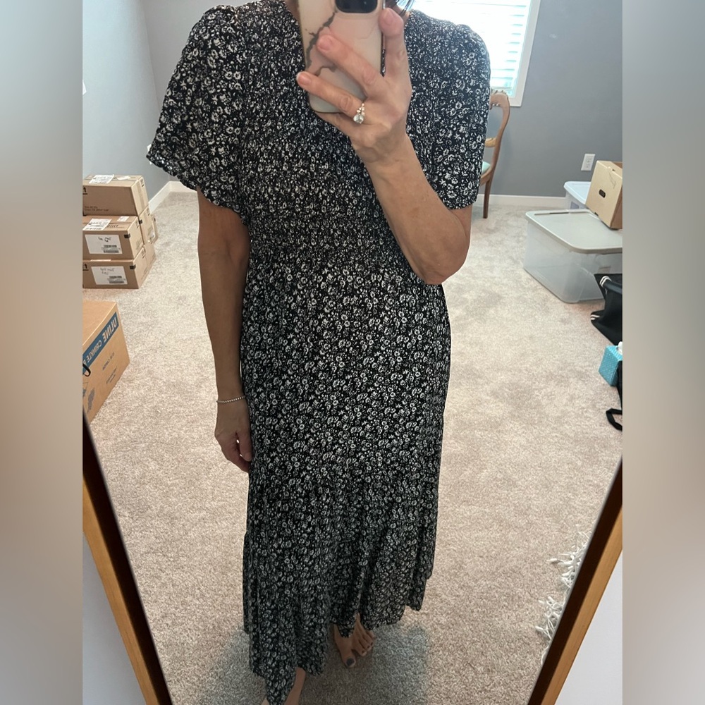 Floral Black Dress